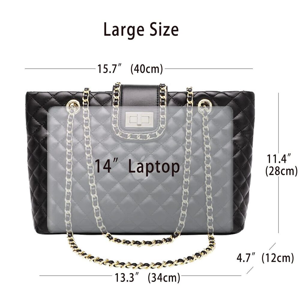 Quilted Hobo Shoulder Bag for Women Large Capacity Black - Picture 2 of 6